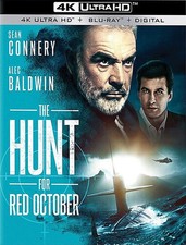The Hunt for Red October New 4K UHD Blu-ray With Blu-Ray, 4K Mastering, Ac-3