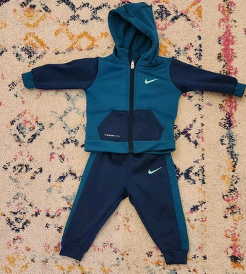 Nike Kids Baby Boy's Color Block Zip Jacket/Joggers Track Set (Toddler) Size 12m