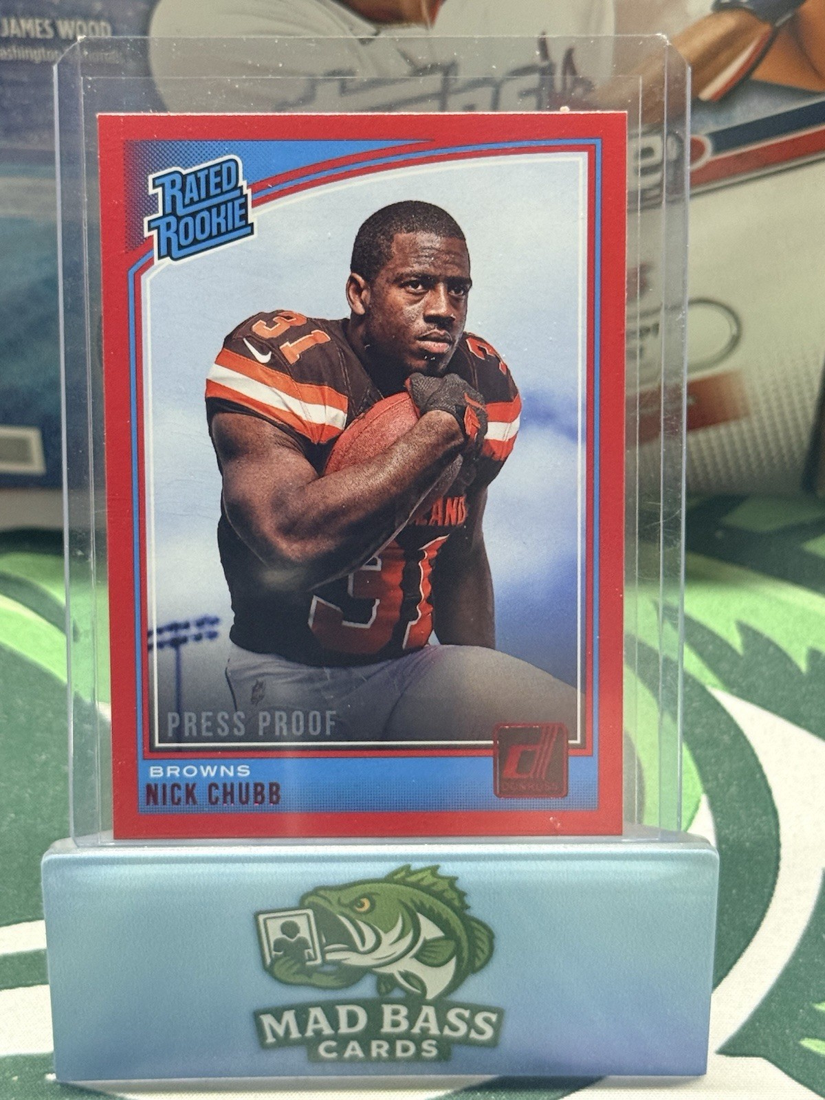 2018 Panini Donruss - Rated Rookie Nick Chubb #308 Press Proof Red (RC)