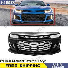 Front Bumper Grille Set with Lip For 2016 2017 2018 Chevrolet Camaro ZL1 Style