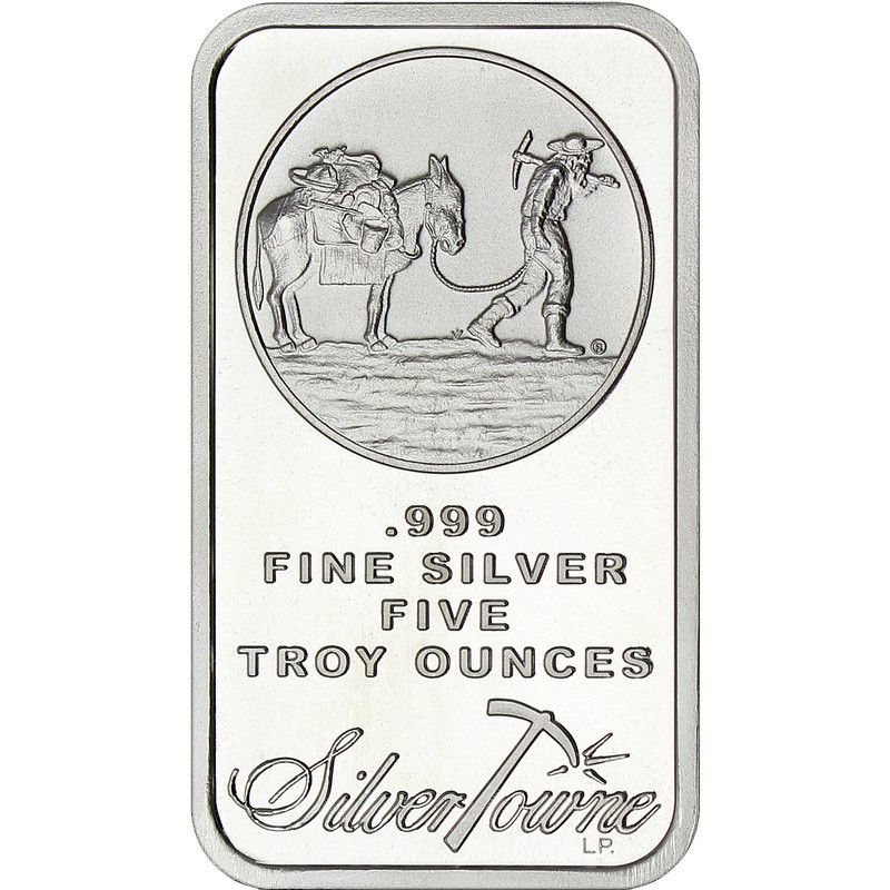 5 oz SilverTowne Prospector Silver Bar (New)