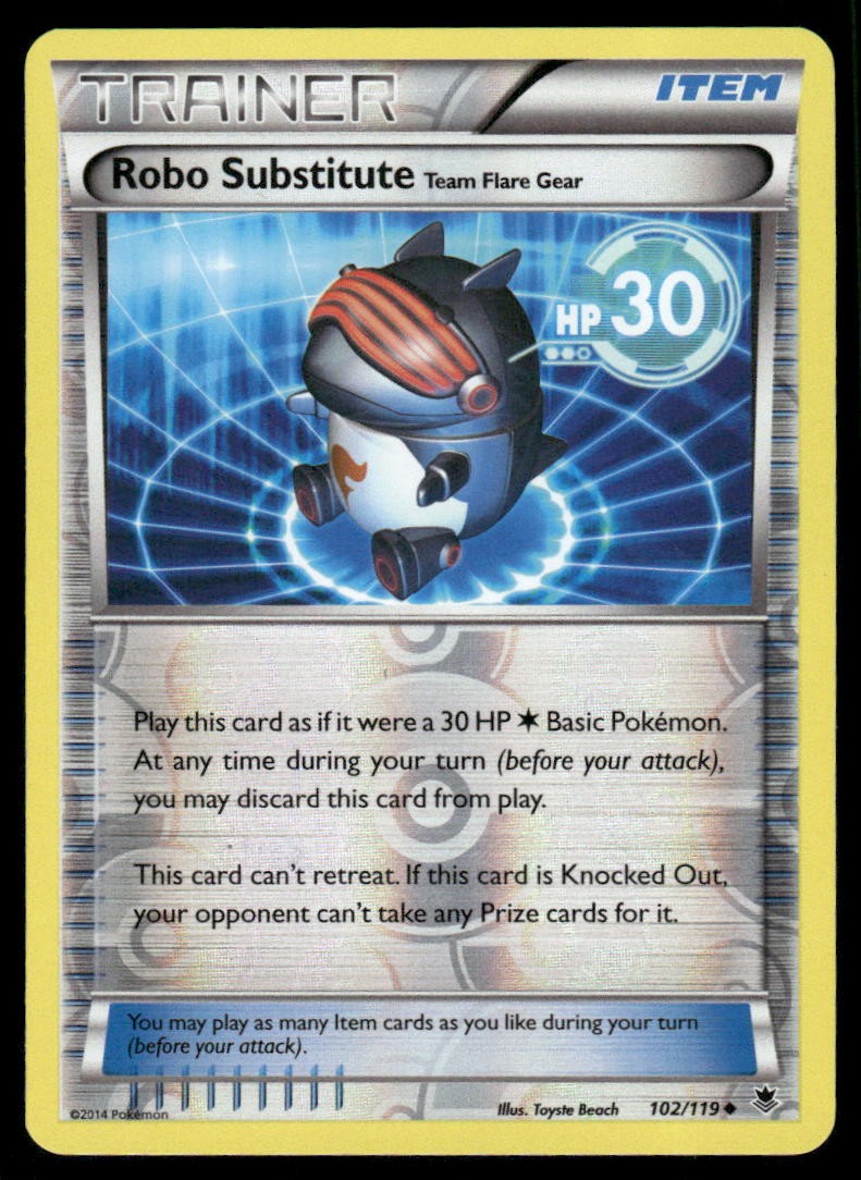 Robo Substitute Team Flare Gear 102/119 Phantom Forces Pokemon Reverse Holo LP