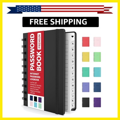 Password Book with Individual Alphabetical Tabs, 4''X5.5'' Small Password Notebook