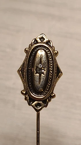 Vintage Avon Costume Jewelry Kensington Stick Pin Clear Rhinestone gold tone