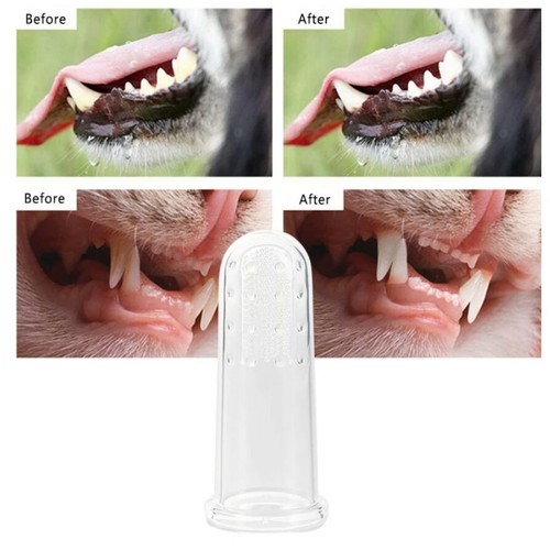 dog toothbrush slicker brush Dog Finger Brush Cat Cleaning pet furminator brush - Picture 3 of 6