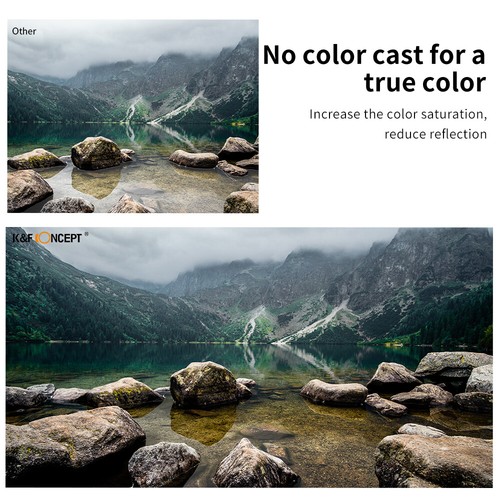 K&F Concept Circular Polarization lens Filter NANO-D CPL HD multi-coat 37-82mm - Picture 106 of 128