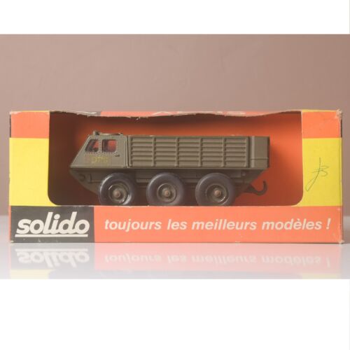 Solido 247 Berliet Alvis, camion véhicule militaire moulé sous pression vert, 1975 ? + boite