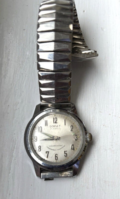 Vintage Dorset Men's Wristwatch, 17 Jewels, Shock Resistant, Stainless Steel
