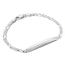 STERLING SILVER LADIES IDENTITY BRACELET ID PLATE CURB ENGRAVING OPTION GIFT BOX