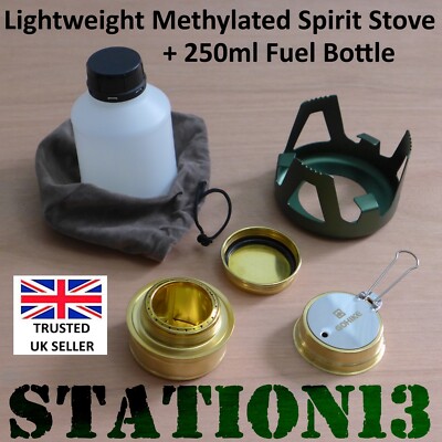Methylated Spirit Stove Kit - Leichter Rucksackkocher + 250ml Brennstoffflasche
