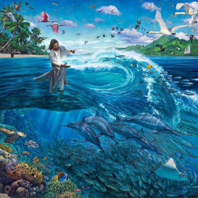 Nathan Greene DAYS OF CREATION DAY 5 FIVE - FIFTH DAY 36x36 Wrapped Cnvs Giclee