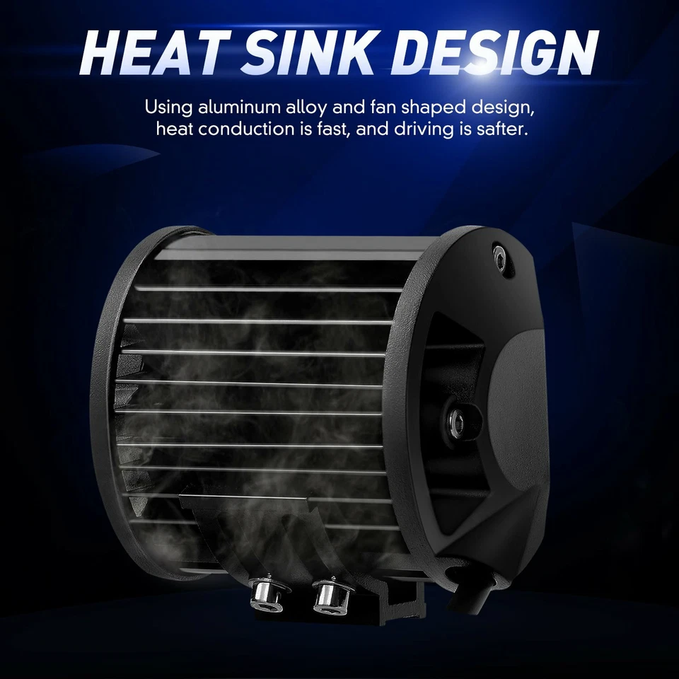 Barra de luz LED 2x 4" pulgadas 200W punto haz de inundación luz antiniebla conducción todoterreno 12V Foto 4 de 4