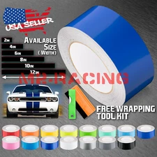 Gloss Color Racing Stripes Vinyl Wrap Rally Decals Stripe Sticker 10FT/20FT Long