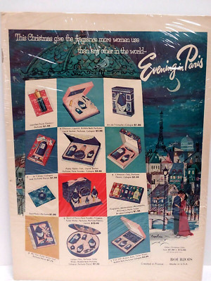 VTG Evening in Paris Bourjois Christmas Magazine Advertisement  Page 10x13.75