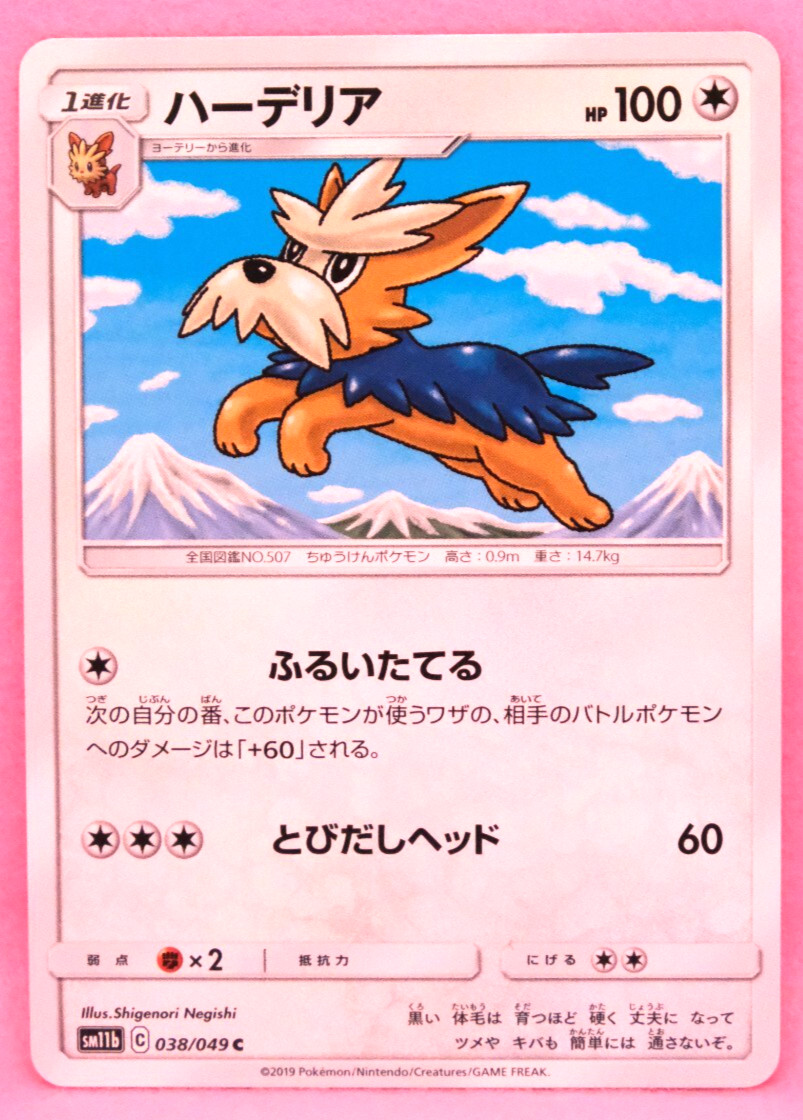 Herdier 2019 SM11b 038/049 C Pokemon Nintendo Gamefreak Japanese F/S