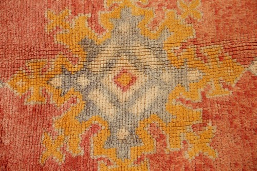 Antique Geometric Vegetable Dye Moroccan Runner Rug Wool Hand-knotted 4x11 ft - Picture 8 of 12
