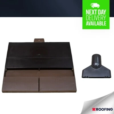 ULTI-MATE Plain Roof Tile Vent, Ventilation For Clay/Concrete Tiles BROWN Adaptor Included