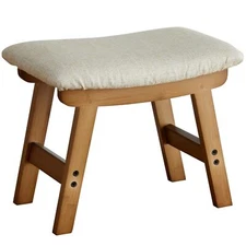Foot Stools Ottoman Small Soft Footrest Ottoman with Wood Legs Sofa Footrest ...