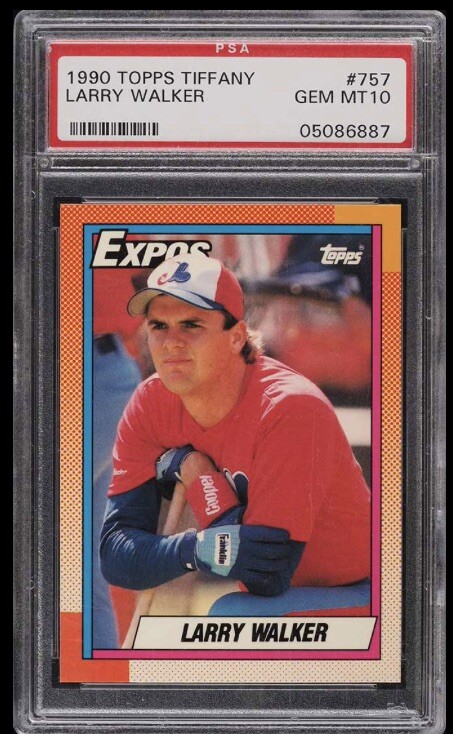 1990 Topps Tiffany #757 Larry Walker HOF RC PSA 10 Gem Mint