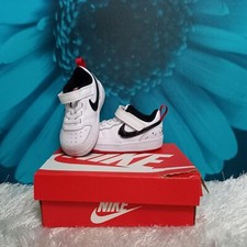 Image of Nike Court Borough Low 2 Toddler's White/Black/Berry Trainers UK 4.5 EU 21 US 5