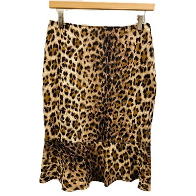Moschino Leopard Print Skirt Size Vintage Y2K Animal Mobwife 90s