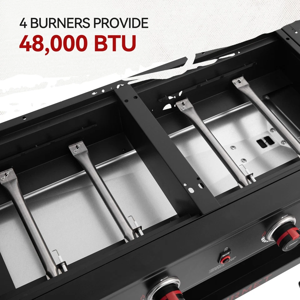 Royal Gourmet 4-Burner Propane Grill Griddle Combo w/ Bonus Grilling Gear Set - Image 4 of 4