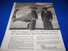 1961 BEECHCRAFT QUEEN AIR "NOW THE BIGGEST.."..1-PAGE SALES AD (230JJ)