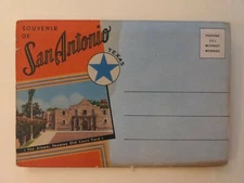 San Antonio, TX - vintage Souvenir Folder with 18 fold-out images - Texas