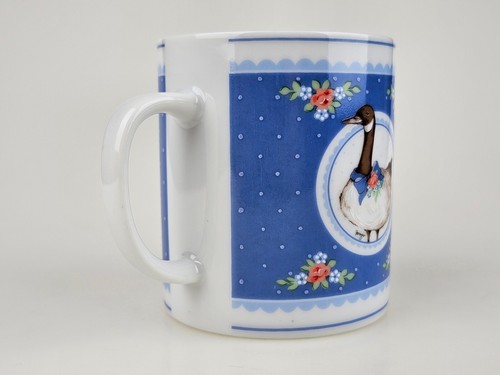 Tazza caffè Giappone Oca che indossa corsetto rose blu bianco George Good Fabizio 1985 - Foto 6 di 13