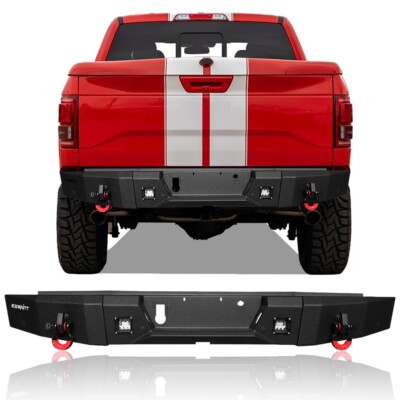 Vijay Steel Rear Bumper Fits 2015-2023 Ford F150 W/LED Lights&D-Rings
