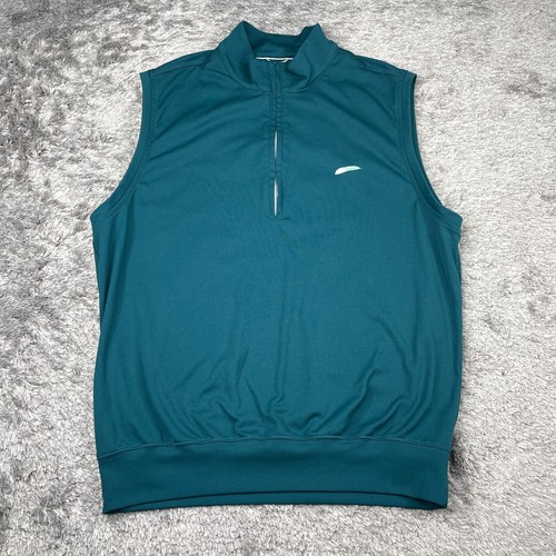 Donald Ross Vest Men Medium Green Active Golf 1/4 Zip Sleeveless Jacket