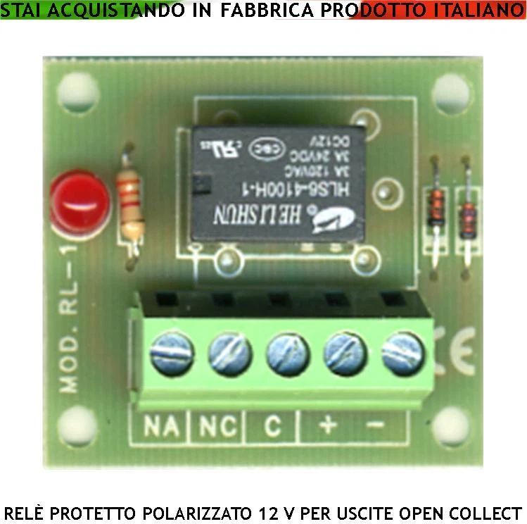 SECURVERA USCITA TRANSISTOR 50 MA RELÈ POLARIZZATO 12 V DISACCOPPIA 1 SCAMBIO 1 A ALLARME