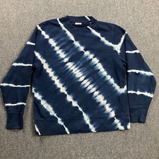 Tory Burch Sport Sweatshirt Women's Small Blue Tie Dye Crew Neck Relaxed Fit