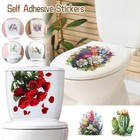 Flower Toilet Sticker Plant Wall Decals Flower Leaf Art Mural Bathroom DIY Decor