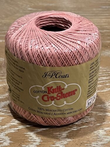 2 Rolls Knit-Cro-Sheen Almond Pink #35 100% Cotton Crochet Thread 150y M 137 - Picture 3 of 5
