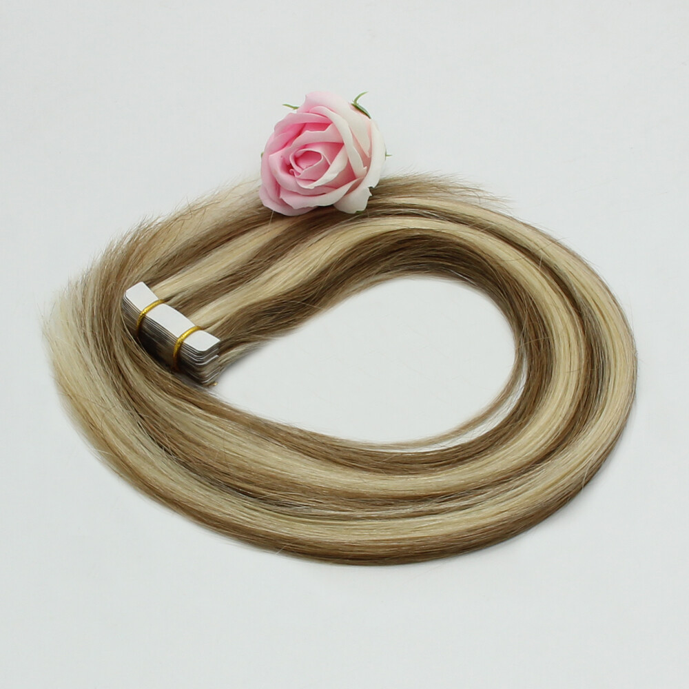 Seamless Tape in Skin Weft Human Hair Extensions Brazilian Hair Highlights Ombre