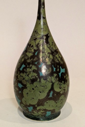 Dean Smith Porcelain Vase, Teal Crystalline Glazes - Picture 4 of 10