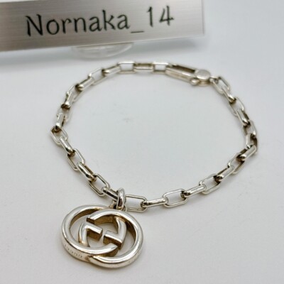 MINT GUCCI Sterling Silver GG Interlocking Chain Bracelet Silver