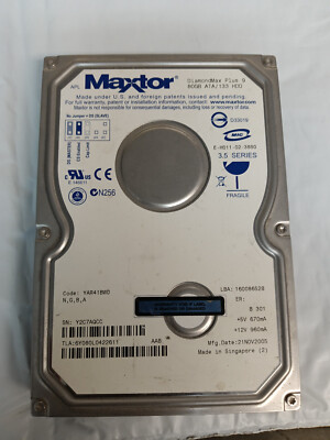 Maxtor DiamondMax Plus 9   80GB ATA/133 HDD   For Parts / Data Recovery