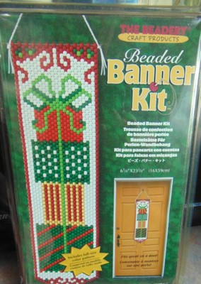 The Beadery Beaded Banner Kit &quot;Christmas Gift &quot; 6 1/4&quot; x 23 1/4&quot; Open