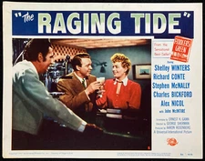 RAGING TIDE Original Movie Lobby Card Poster Shelley Winters FIlm Noir Crime