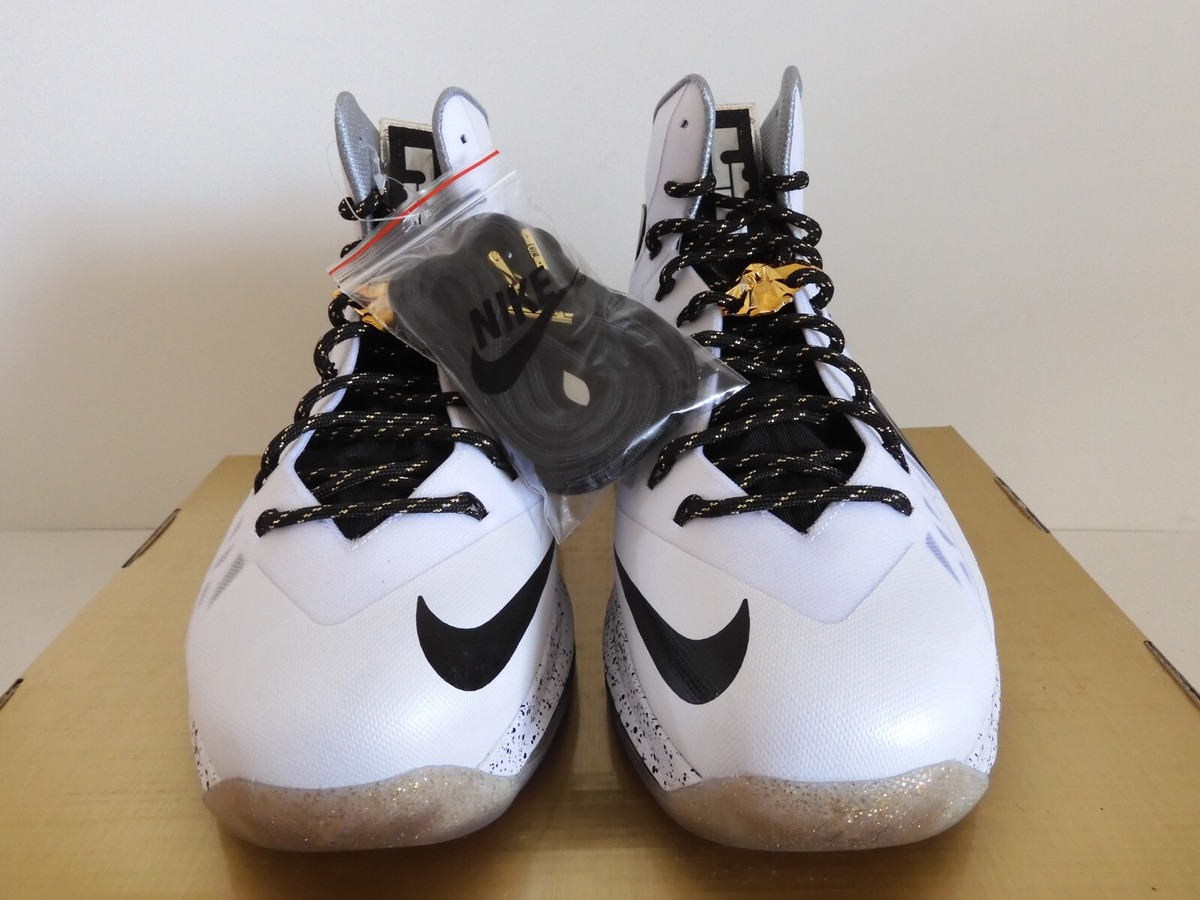 NIKE LEBRON X 10 PS P.S. ELITE + WHITE-METALLIC GOLD-BLACK  display picture 1
