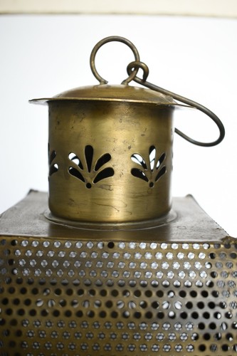 24 Inches Hand Carved Solid Bronze Vintage Indian Lamp Decorative Showpiece Art - Picture 4 of 5