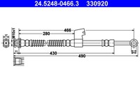 Ate 24.5248-0466.3 Bremsschlauch 466 Mm FüR Hyundai Getz 1.1-1.6 09.02-12.10
