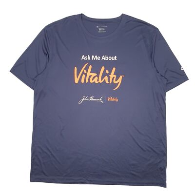 CHAMPION Navy T Shirt Tee Active Workout Gym Vitality Short Sleeve XL