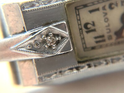 Vtg Bulova 1934 MISS LIBERTY Lady Deco Rectangle Manual Wind Watch 2 Diamond Vtg Bulova 1934 MISS LIBERTY Lady Deco Rectangle Manual Wind  main image 4