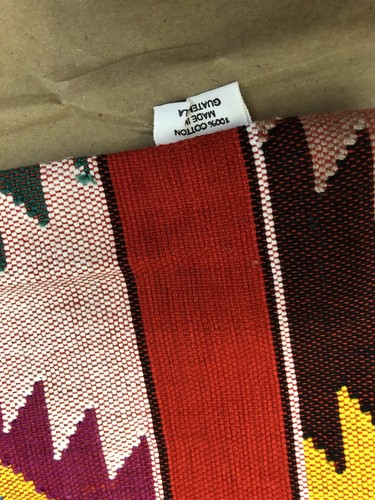 2 Red & bright multicolor Guatemala Pillow Covers -Back Strap Loom 17"x13” - Picture 5 of 6