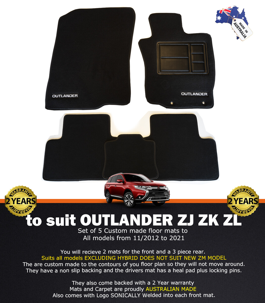 BLACK Custom Floor Mats Mitsubishi Outlander ZJ ZK ZL EXCEED VRX LS 11/