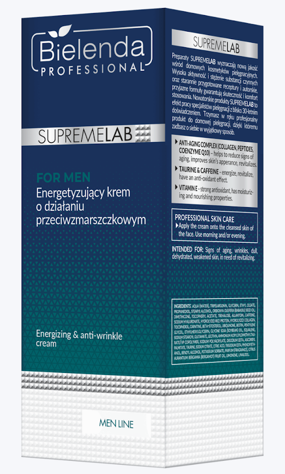 Bielenda Professional SupremeLab For Men Energizing & Anti Wrinkle Cream 50ml