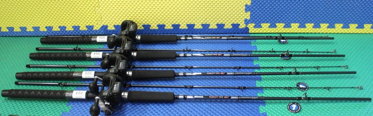 Okuma Classic Pro GLT Downrigger ML Rod And Reel CP-DR-762ML-20DXT Combo  4-Pack!